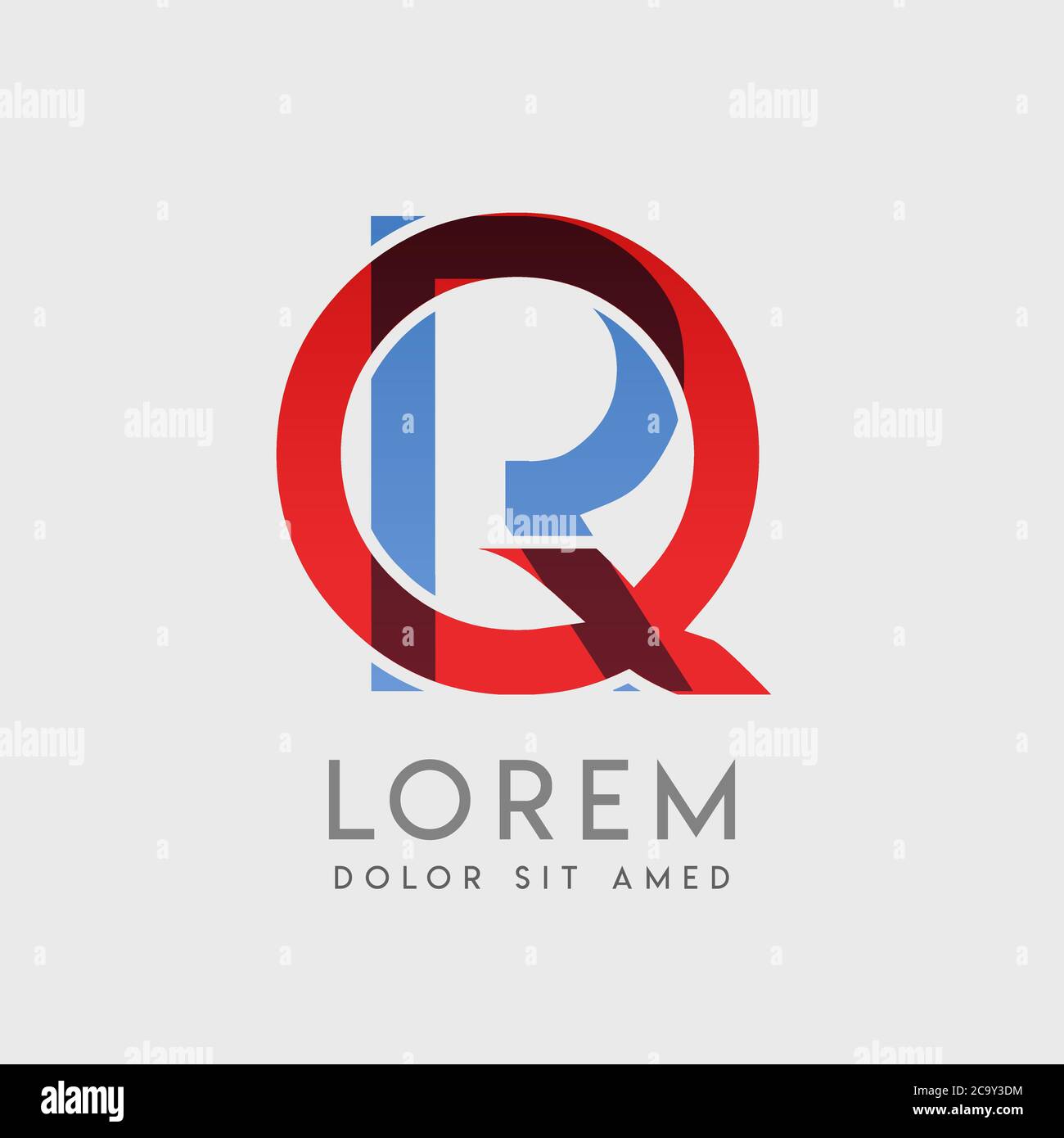 QR logo letters with blue and red gradation Stock Vector Image & Art ...