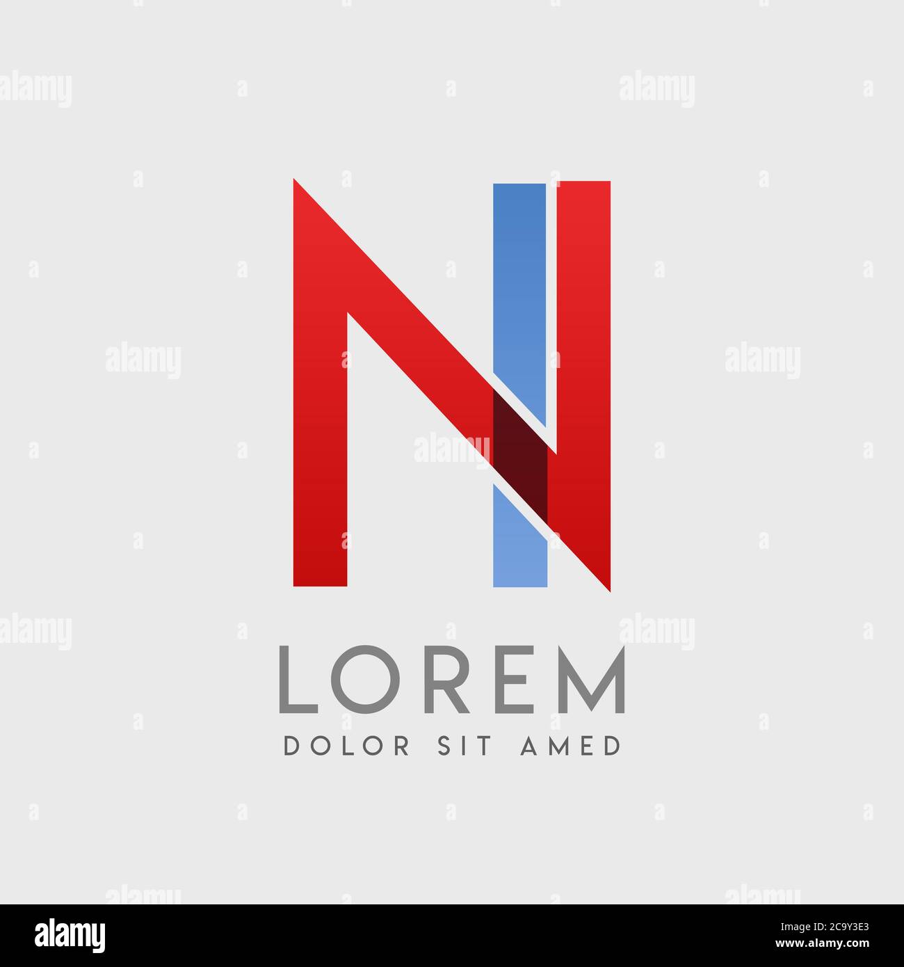 NI logo letters with blue and red gradation Stock Vector Image & Art ...