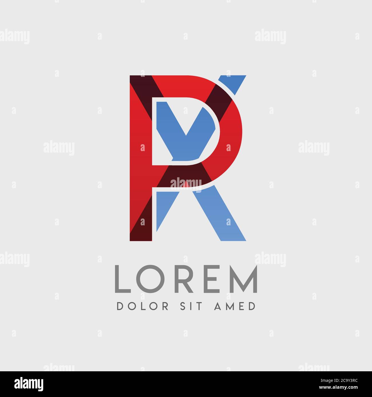 PX logo letters with blue and red gradation Stock Vector