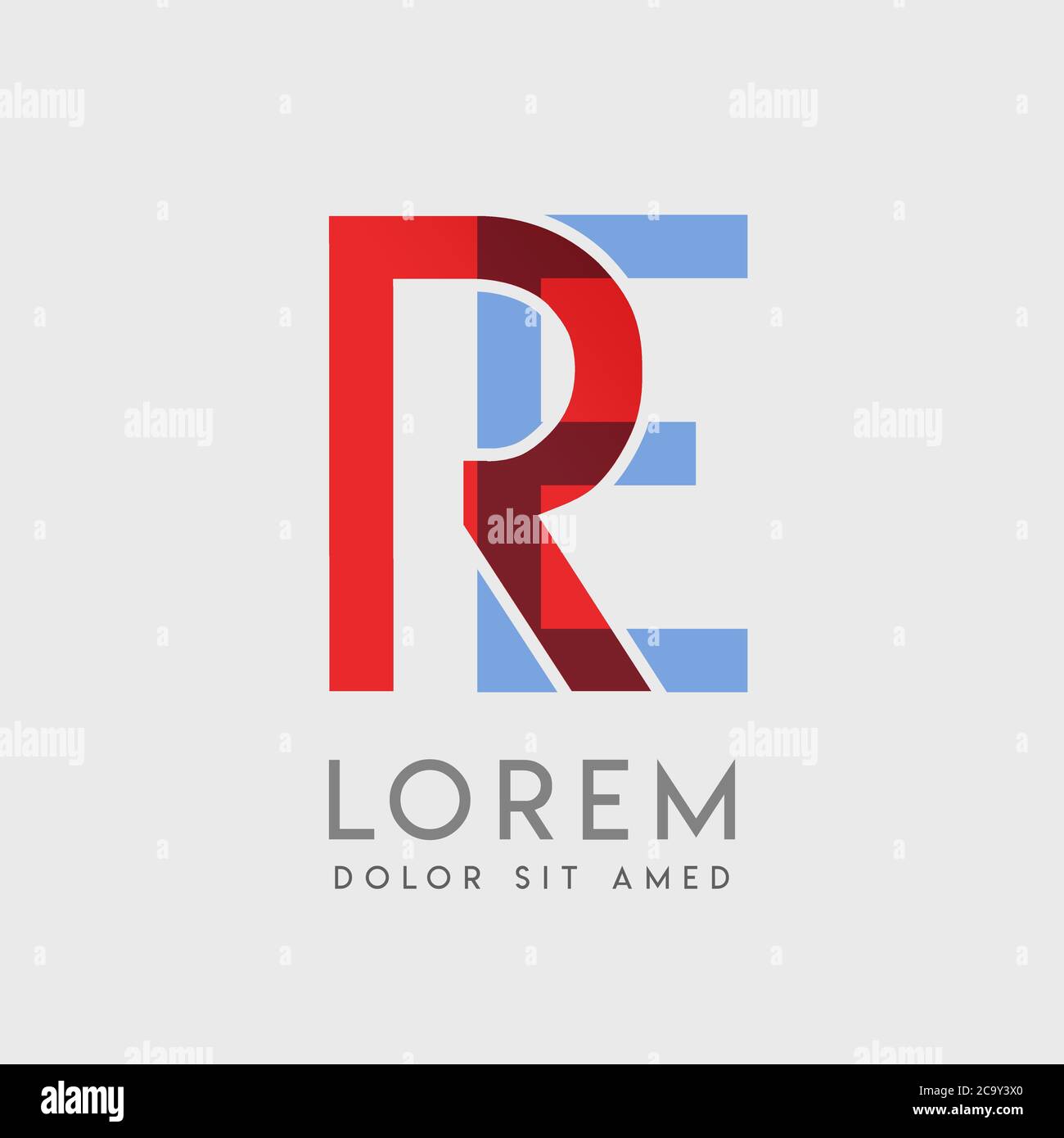 RE logo letters with blue and red gradation Stock Vector Image & Art ...