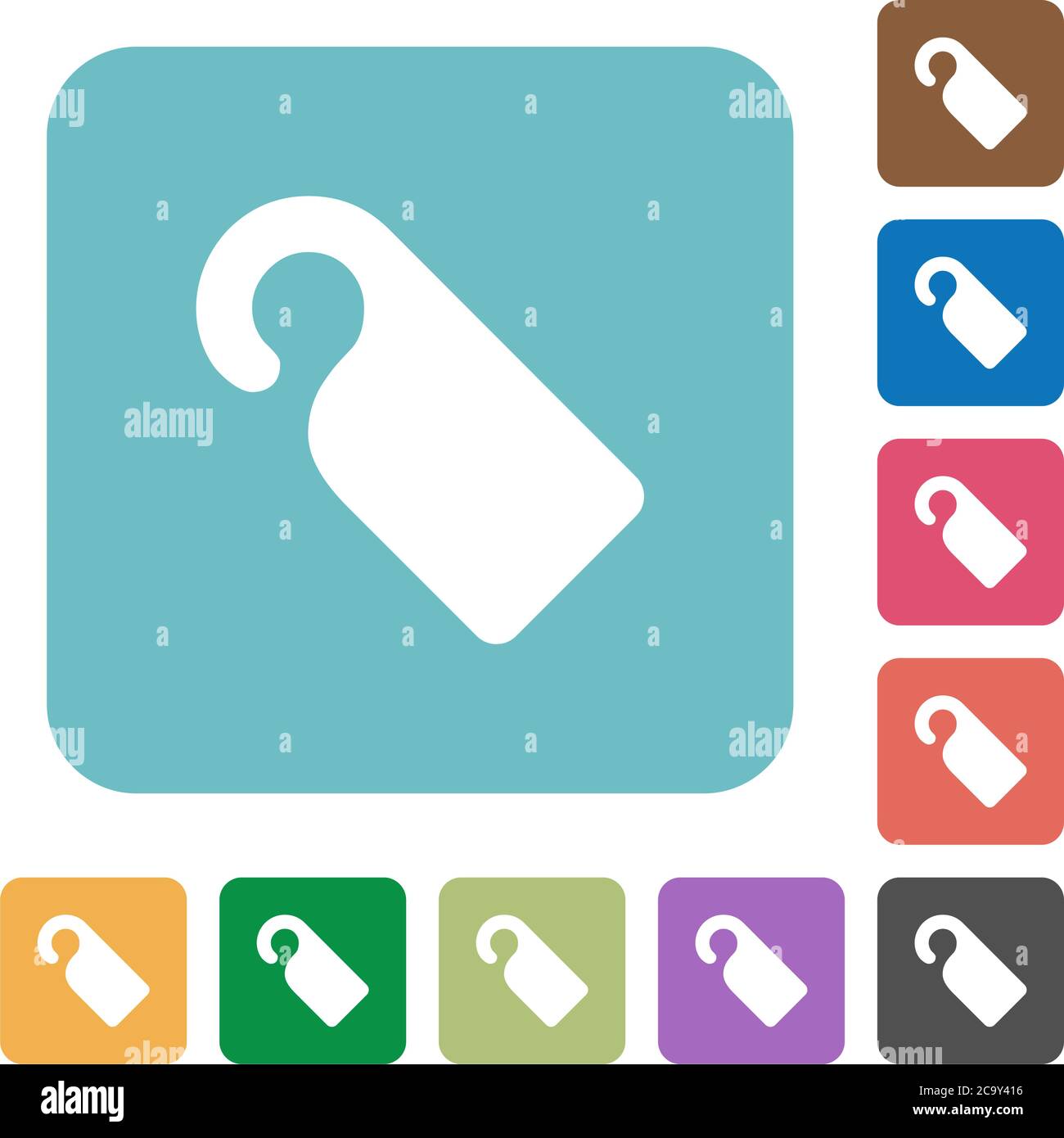 Do not disturb sign white flat icons on color rounded square ...