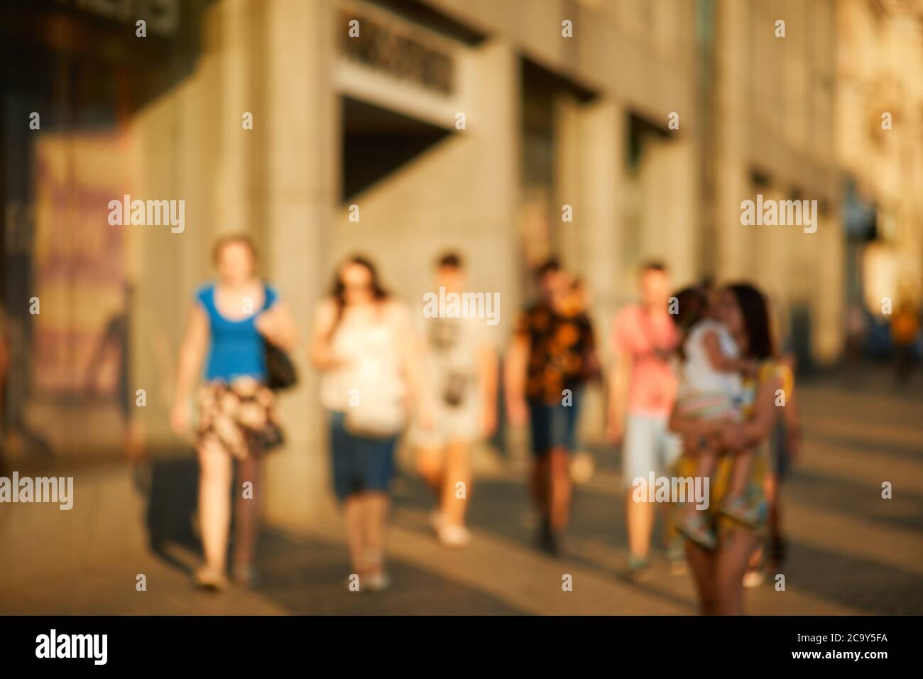 blur people walking in the sunny street in the city Stock Photo - Alamy