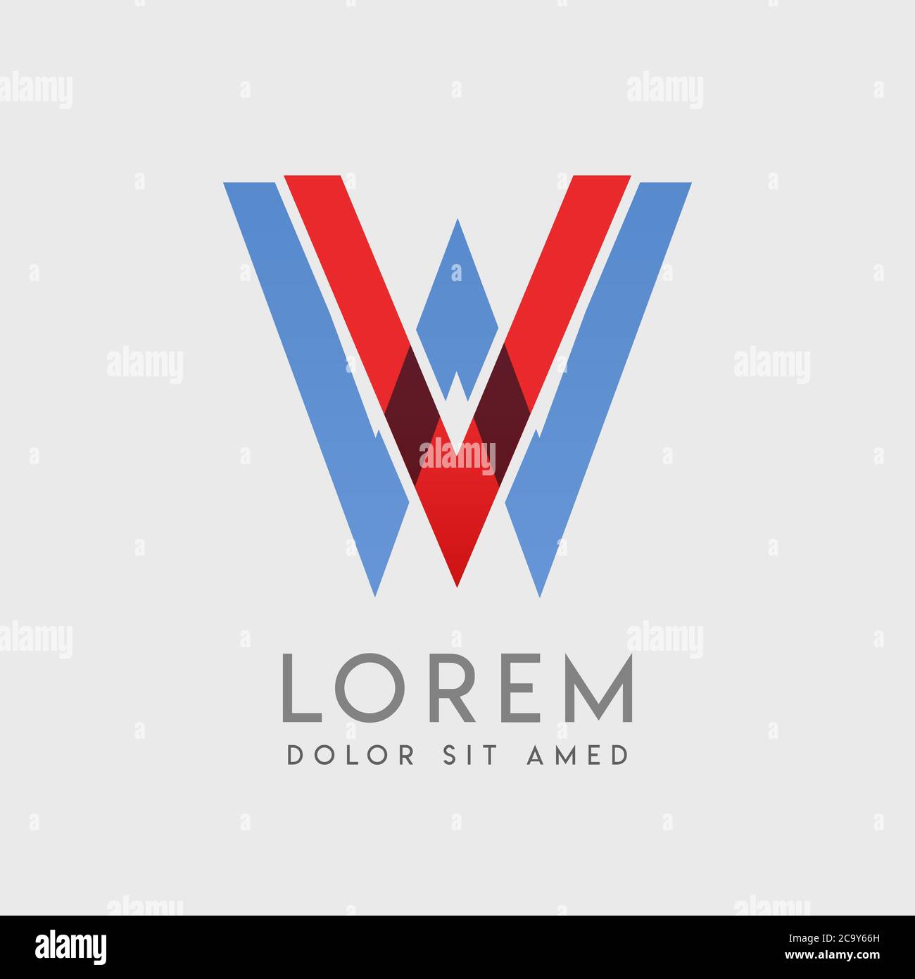 VW logo letters with blue and red gradation Stock Vector Image & Art ...