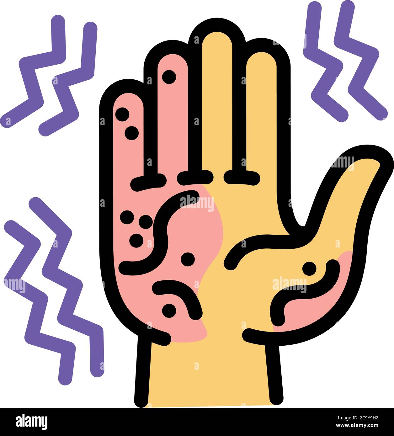 Hand frostbite icon. Outline hand frostbite vector icon for web design
