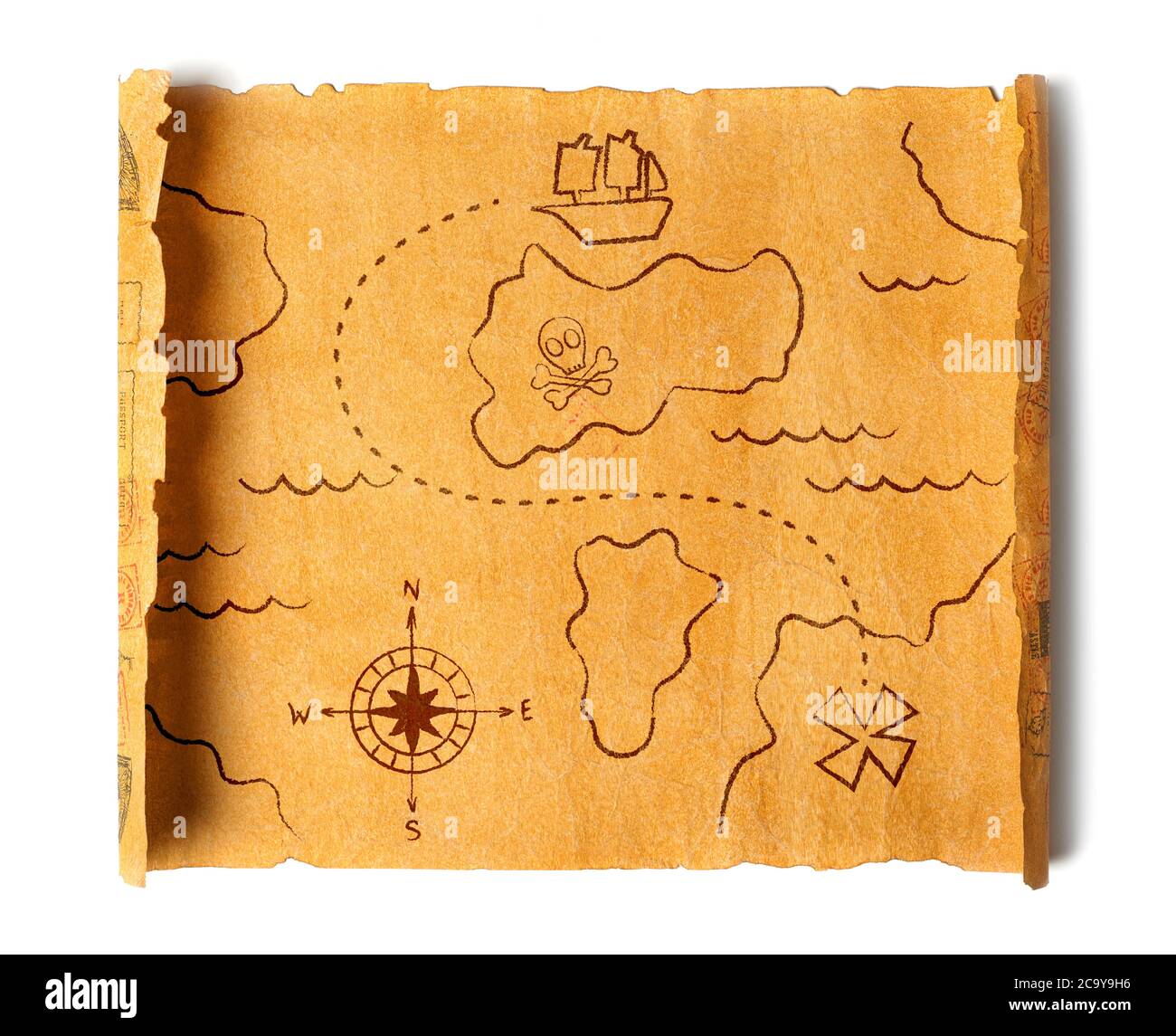 pirate treasure map cut out stock images pictures alamy