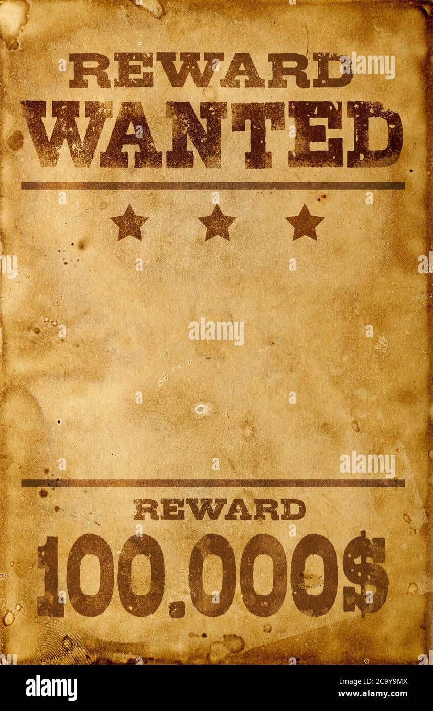 Vintage wanted poster Stock Photo