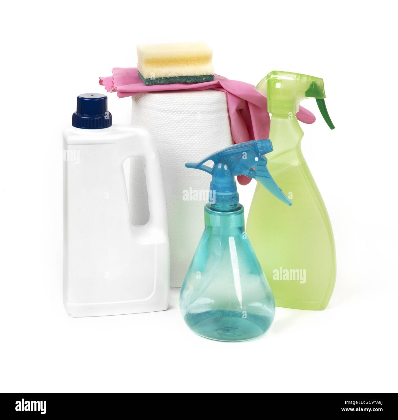 Cleaning products bottles Stock Photo Alamy