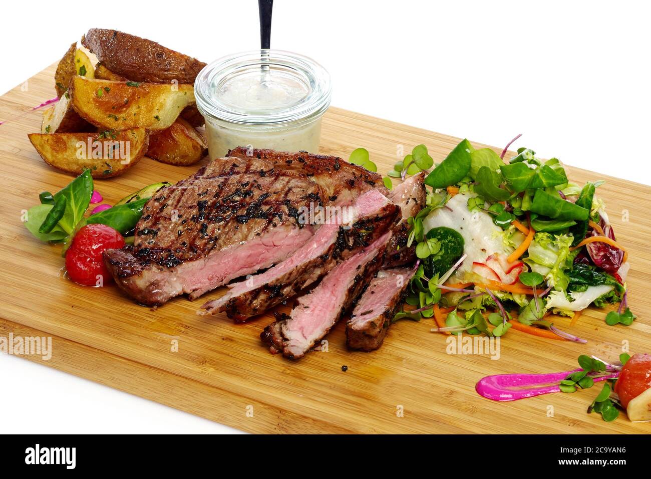 T bone steak potato salad hi-res stock photography and images - Alamy