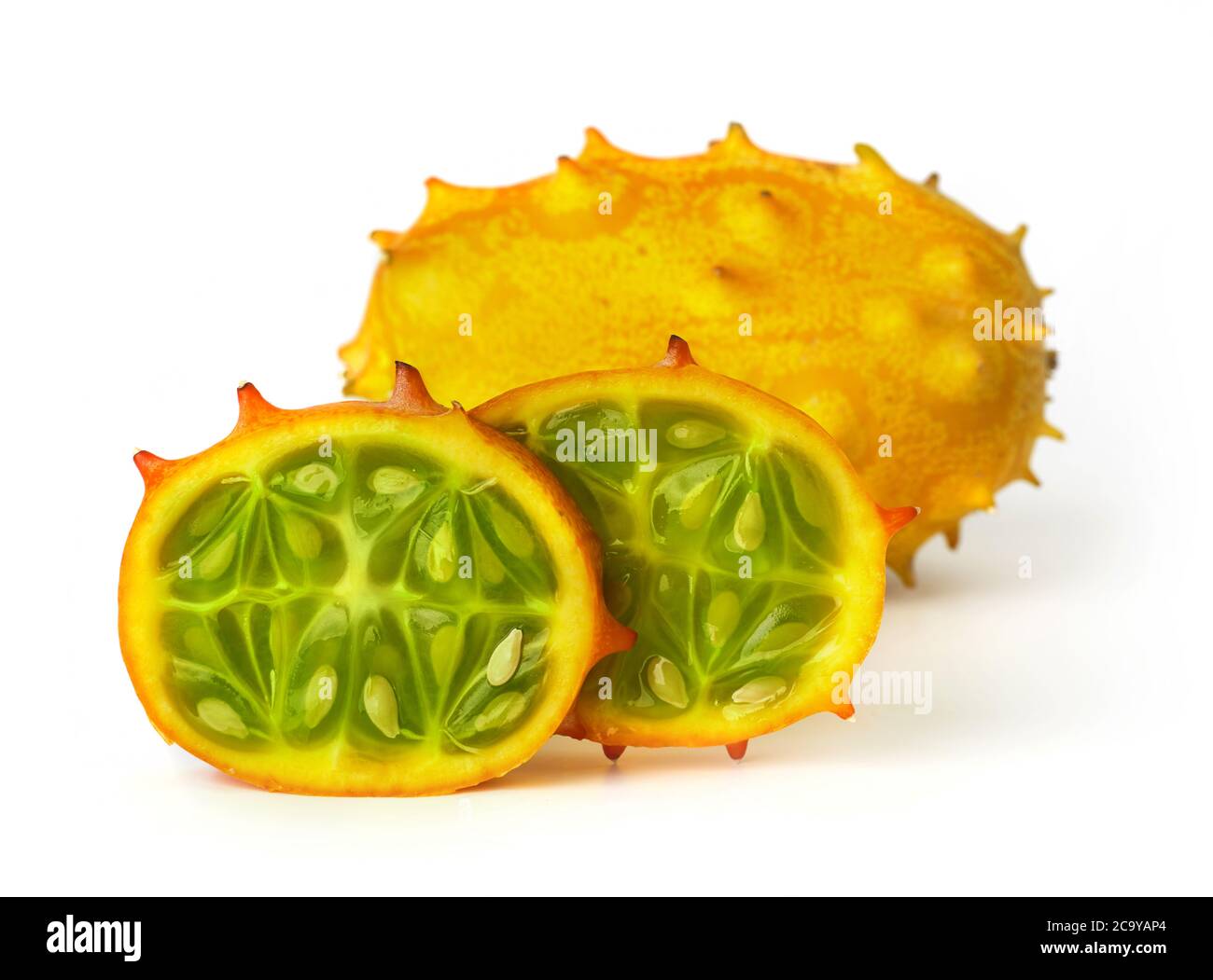Kiwano fruit isolated on white Stock Photo