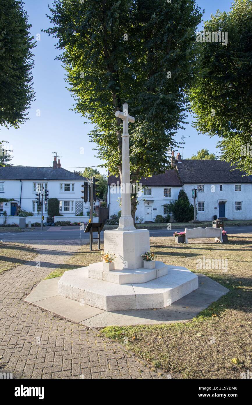 war memorial on the green in the village of angmering west sussex Stock Photo