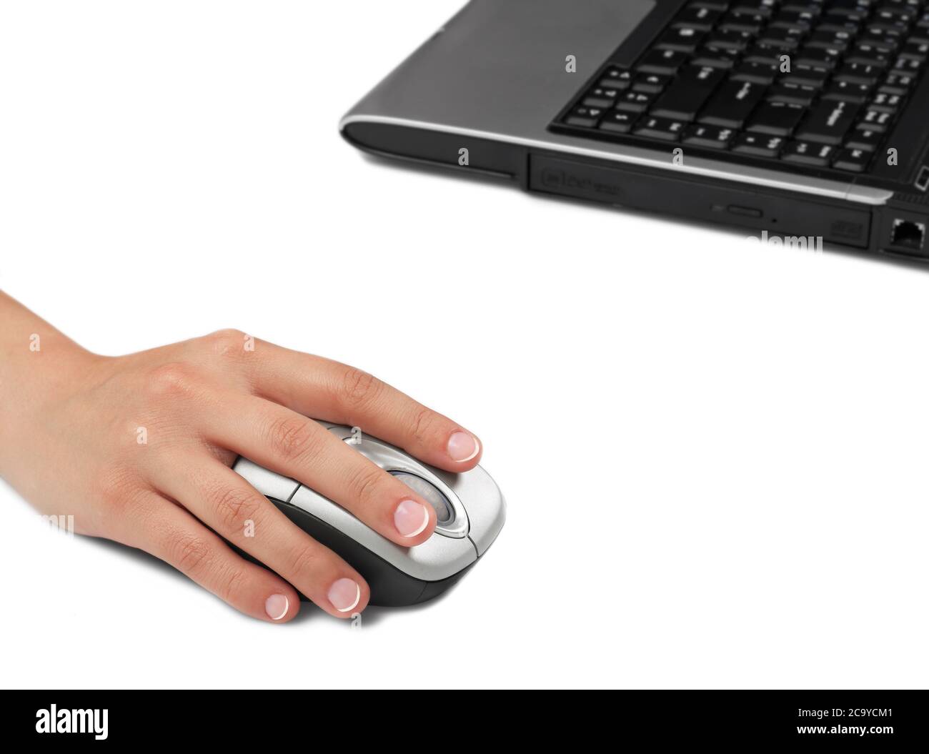 Hand with computer mouse Stock Photo - Alamy