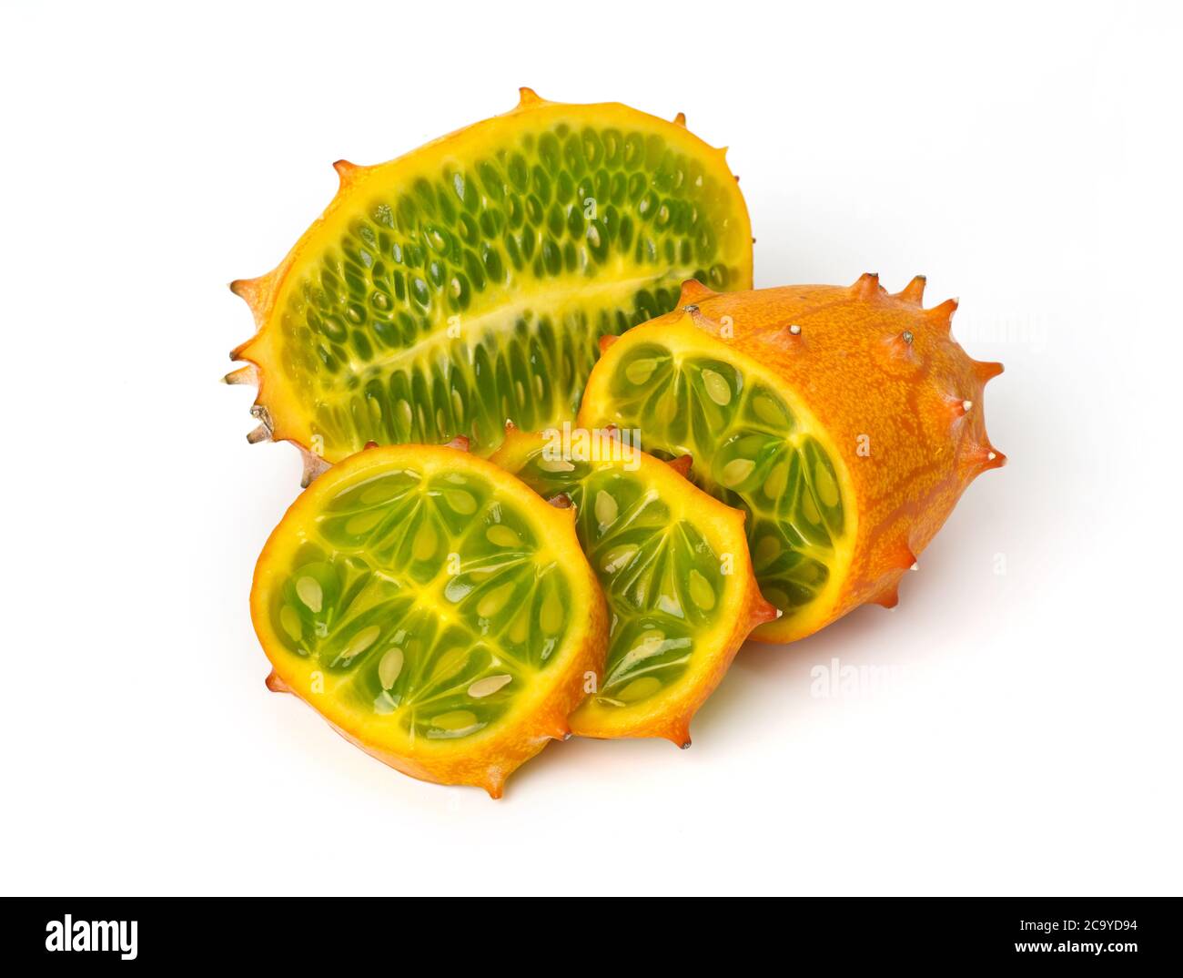 Kiwano fruit isolated on white Stock Photo
