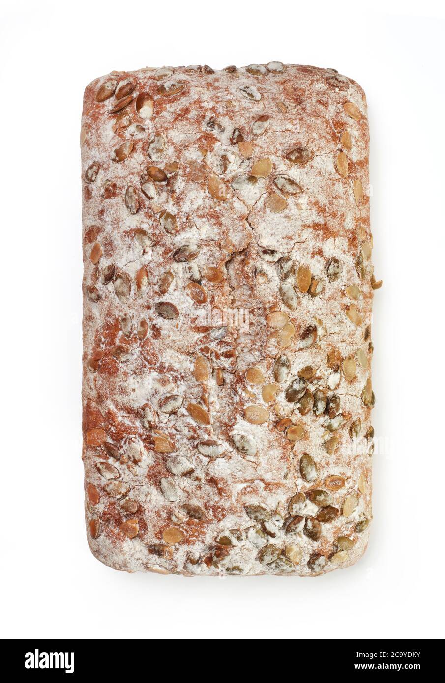 Rustic bread with pumpkin seeds isolated Stock Photo
