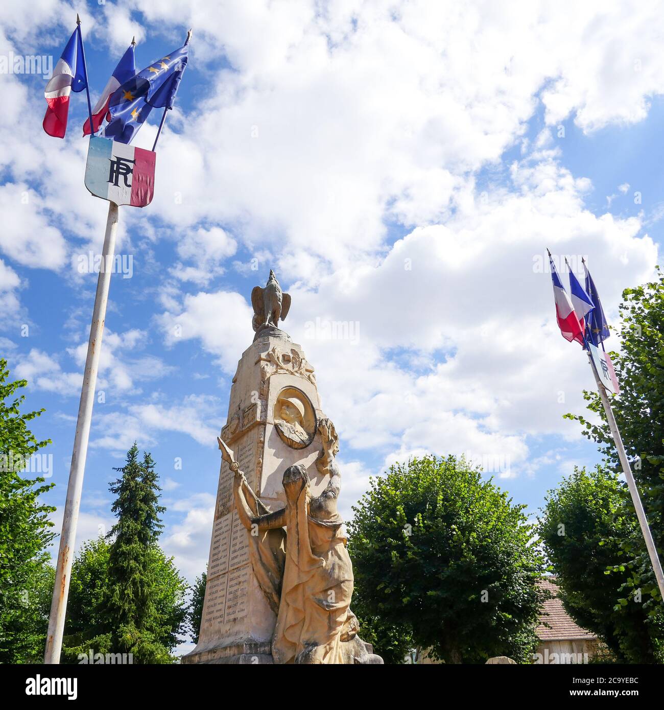 Military memorial, Corbigny, Nièvre, Bourgogne Franche-Comté Region, France Stock Photo