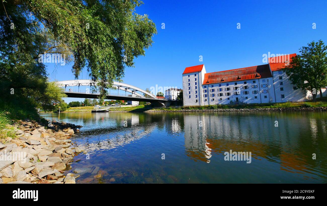 Straubing, Germany: Cityscape Stock Photo