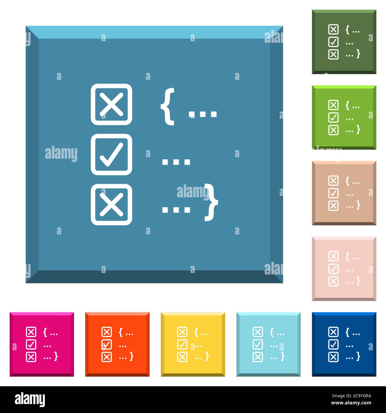 Source code checking white icons on edged square buttons in various ...