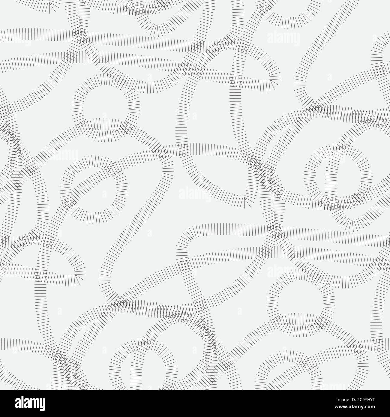 Circular abstract lines black and white seamless pattern for background, wrap, fabric, textile, wrap, surface, web and print design. Elegant minimal m Stock Vector