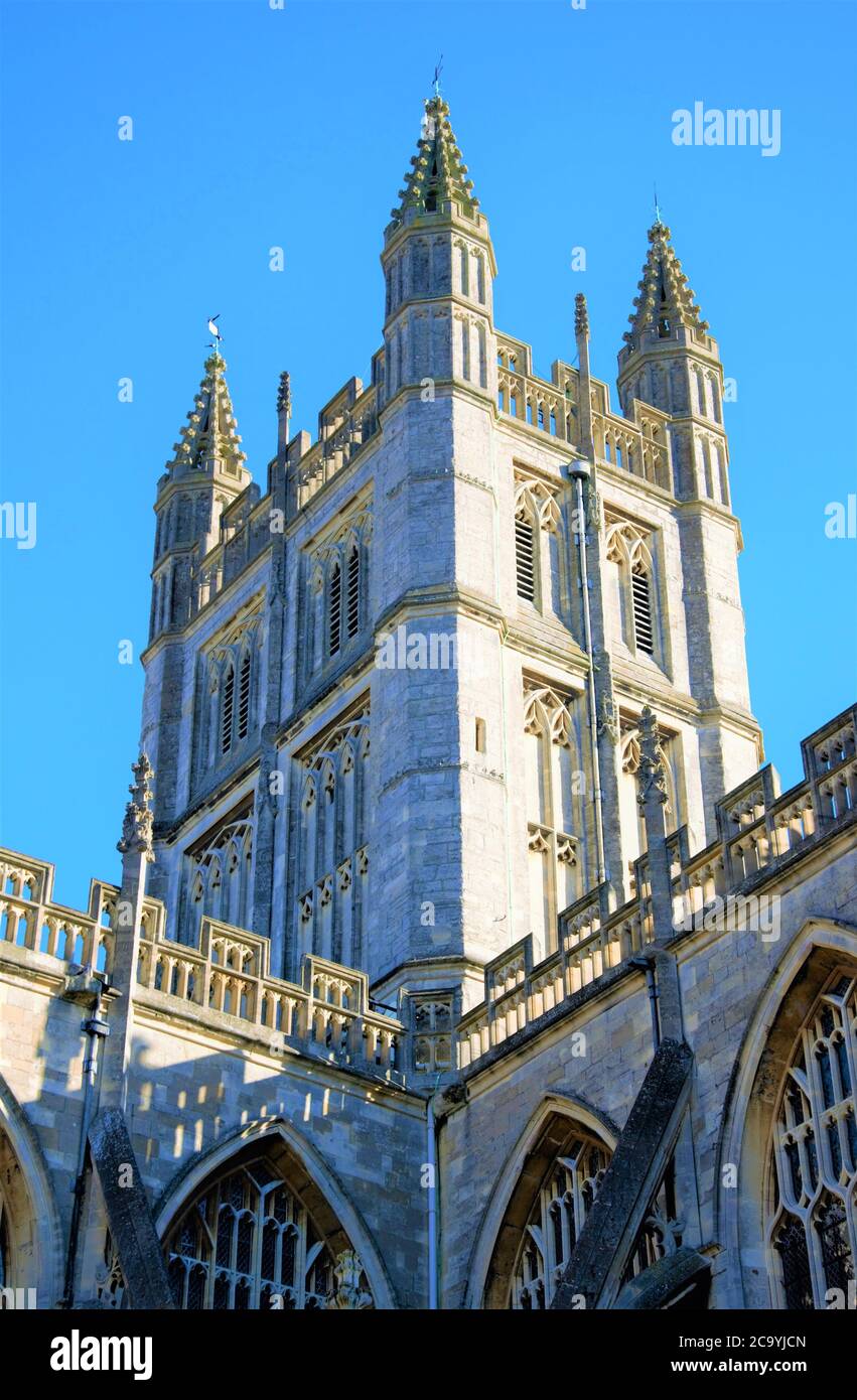 Tower of the Bath Abbey Stock Photo - Alamy