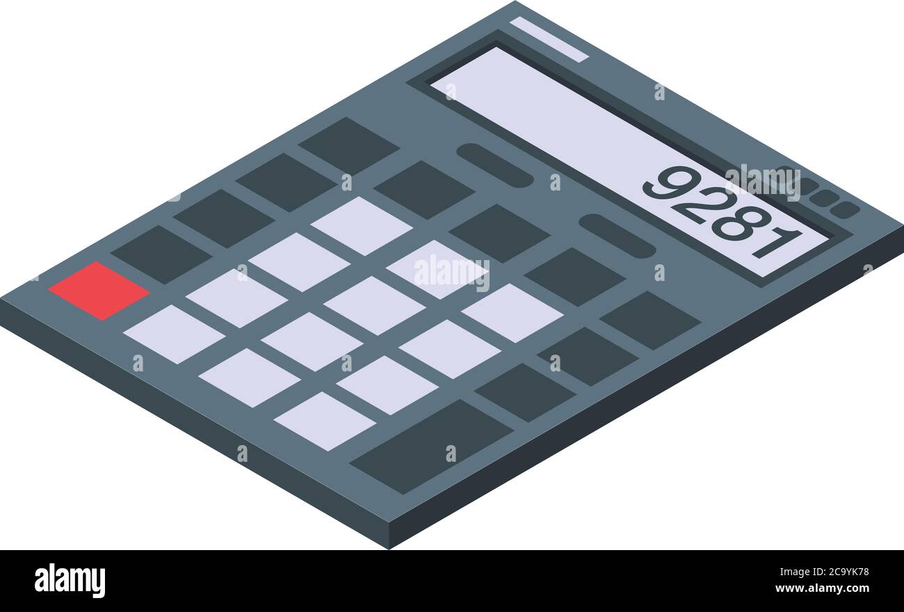 Auditor calculator icon, isometric style Stock Vector