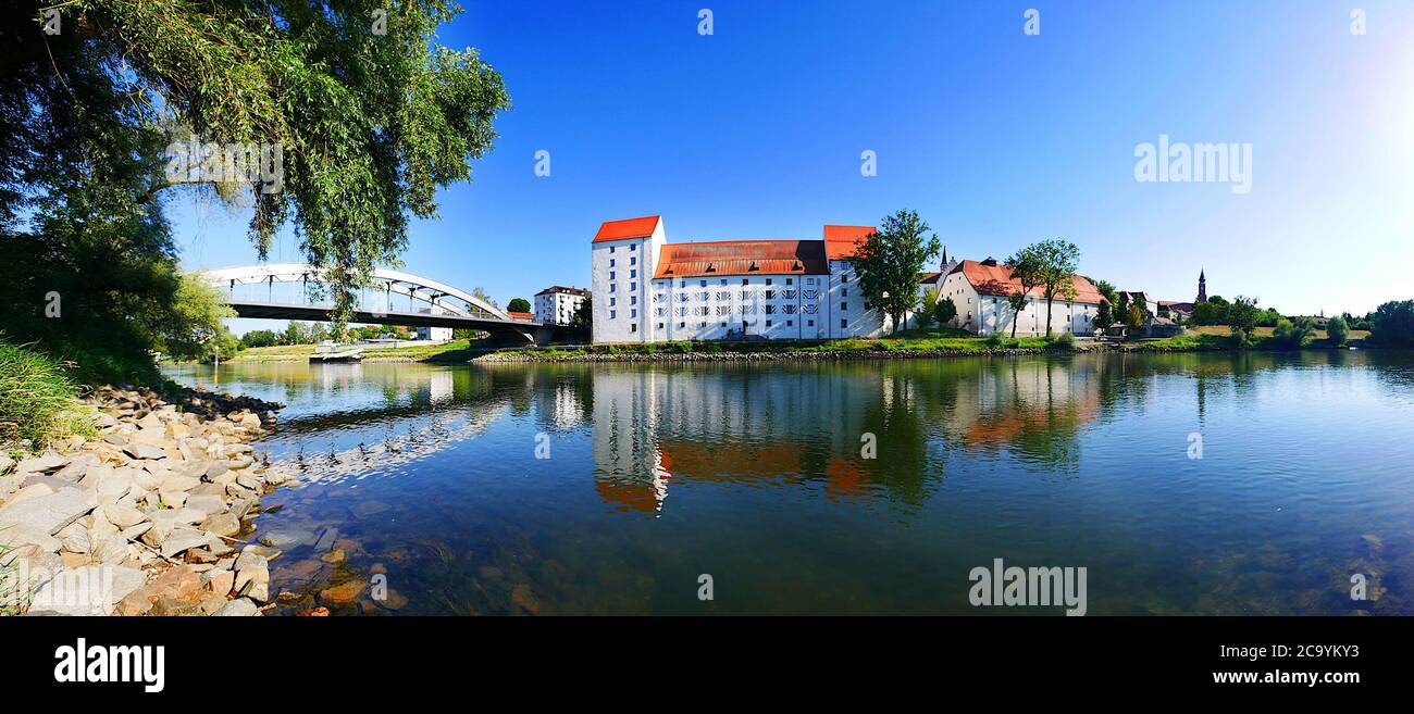 Straubing, Germany: Famous panorama Stock Photo