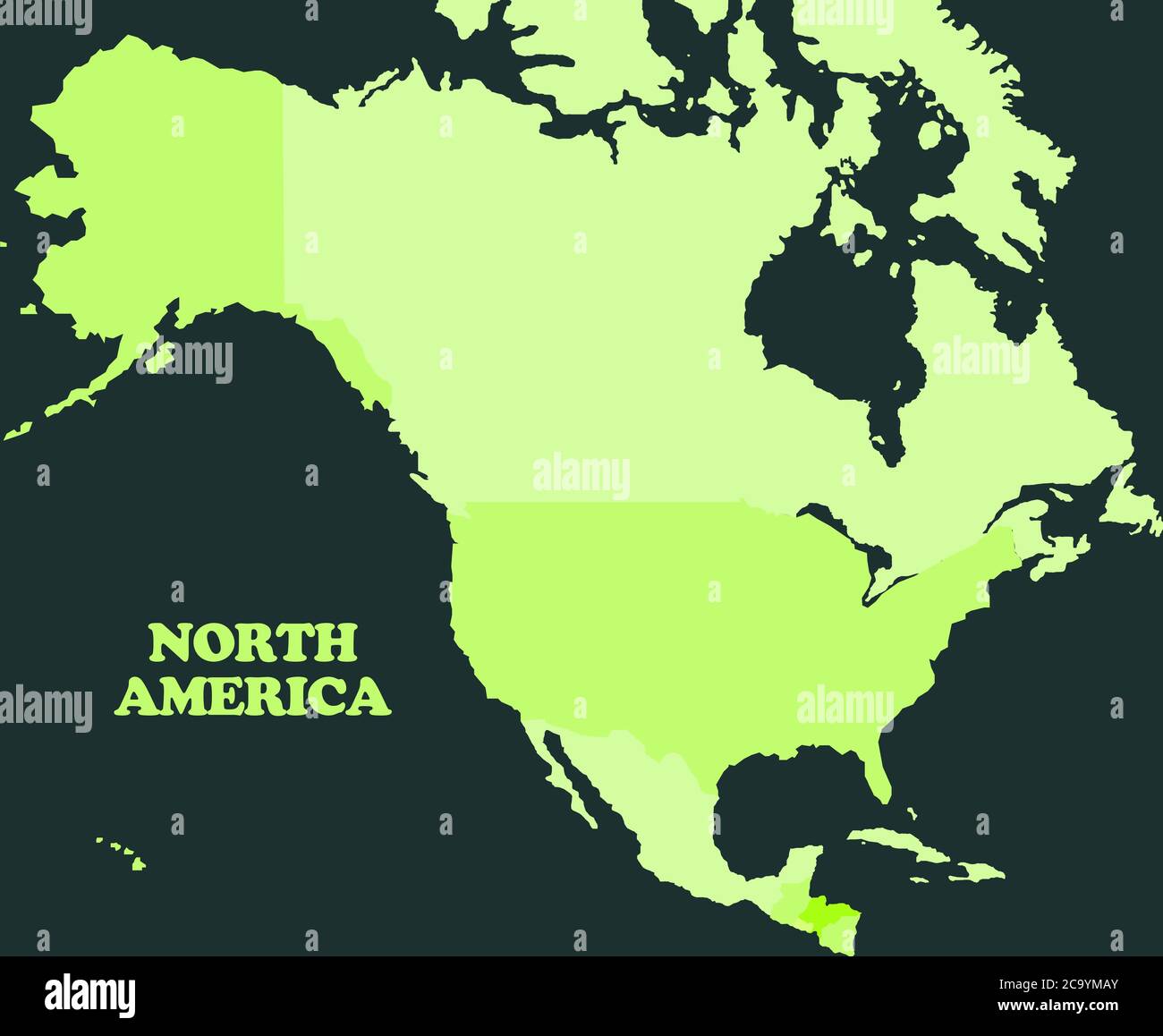 Map of North America continent Stock Photo