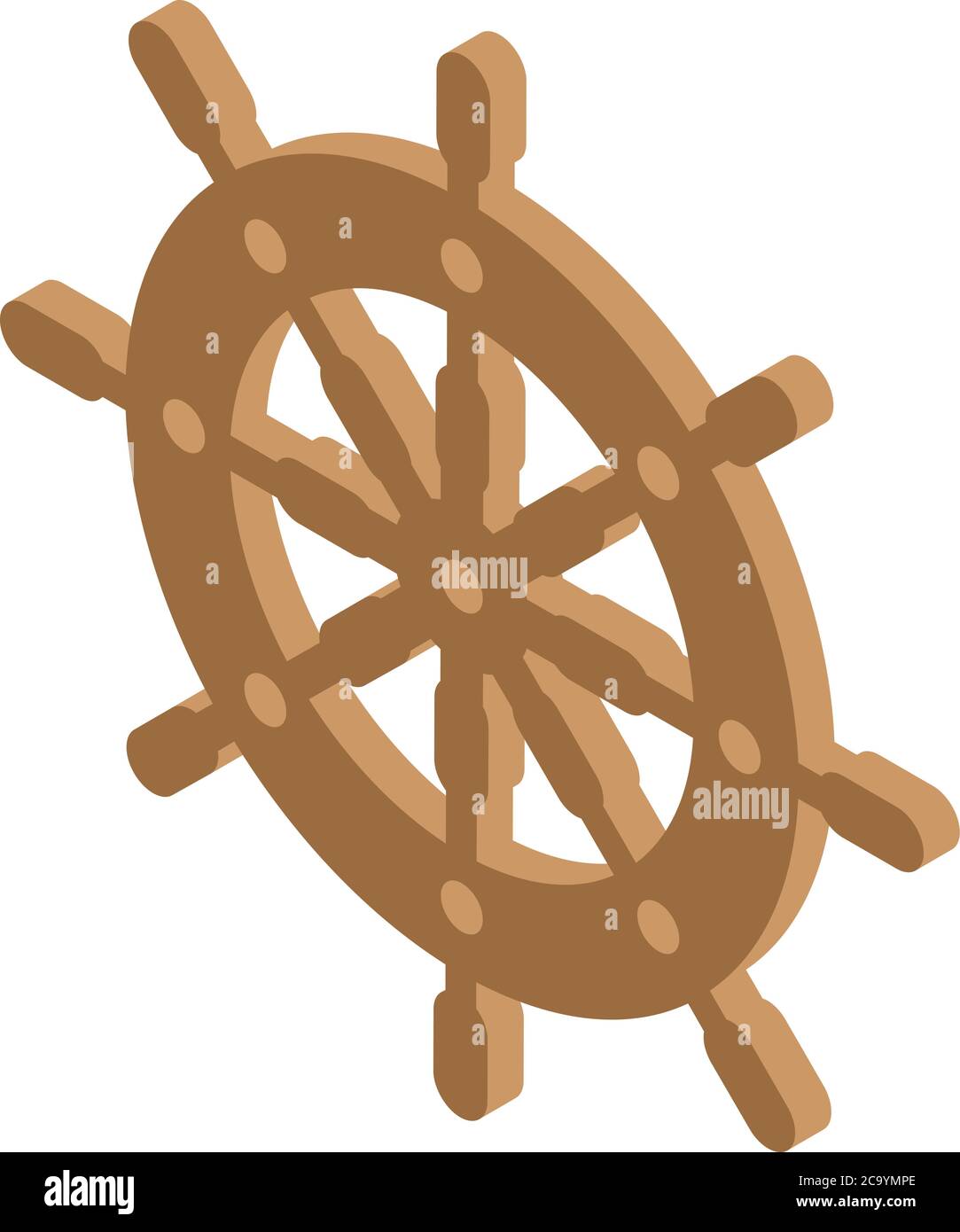Marine ship wheel icon, isometric style Stock Vector