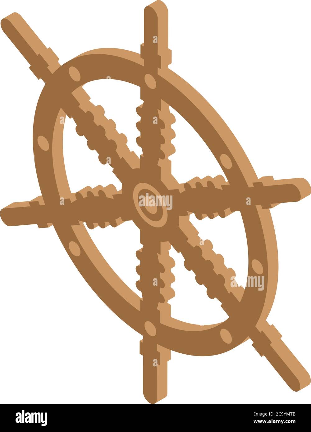 Cruise ship wheel icon, isometric style Stock Vector