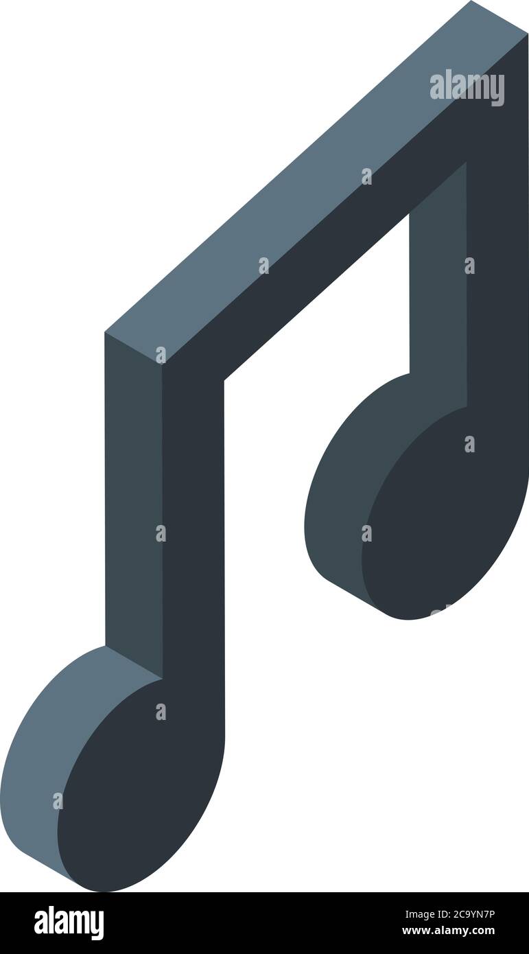 Inclusive education musical note icon, isometric style Stock Vector