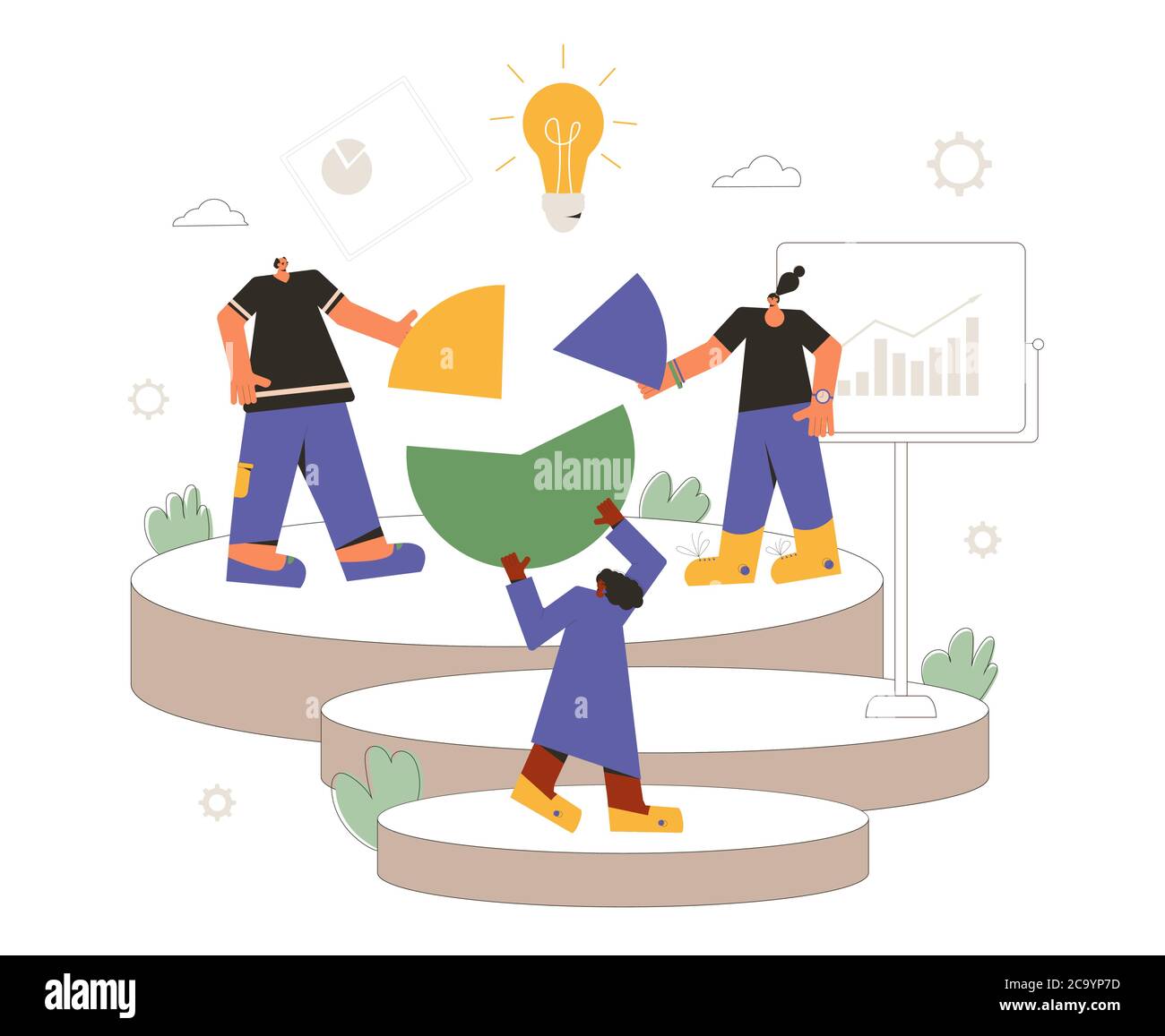 Data analytics team. Financial report concept. Business presentation ...