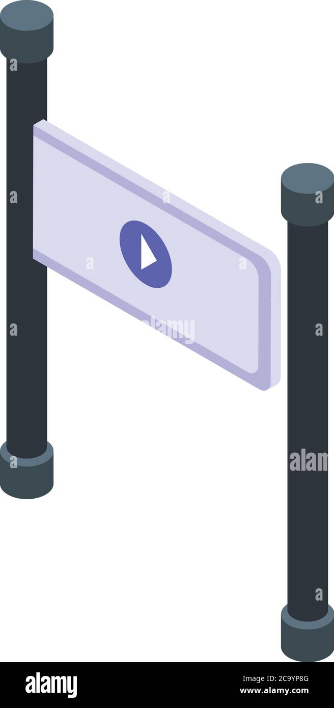 Turnstile access icon, isometric style Stock Vector