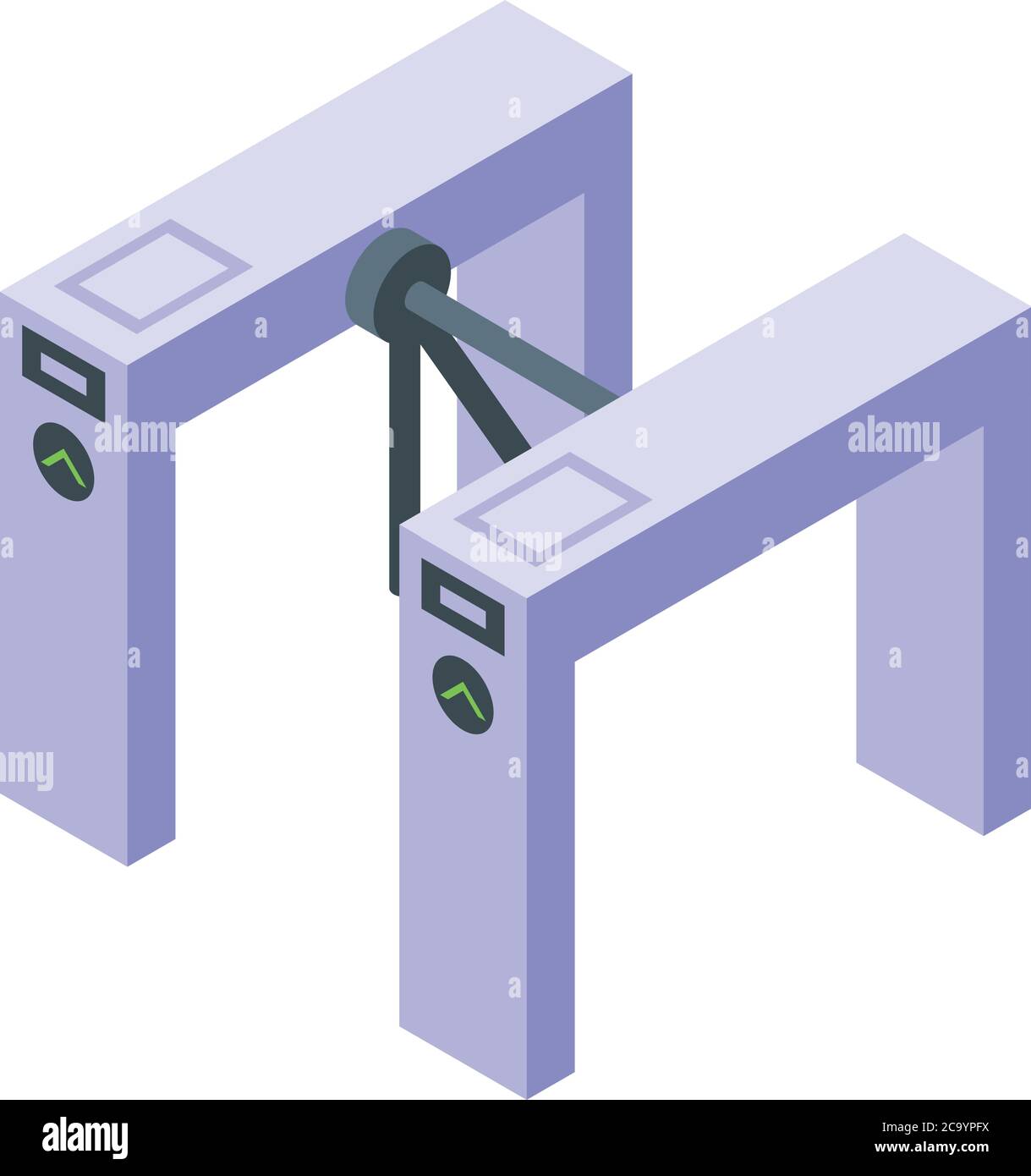 Turnstile tripod icon, isometric style Stock Vector