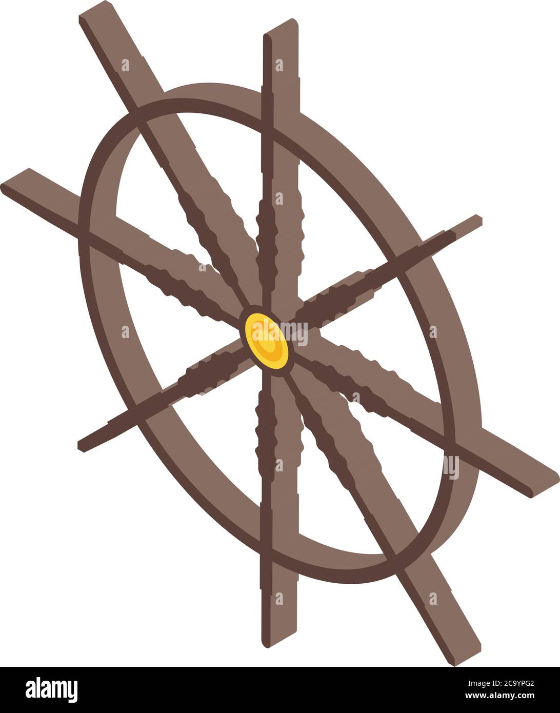 Boat ship wheel icon, isometric style Stock Vector