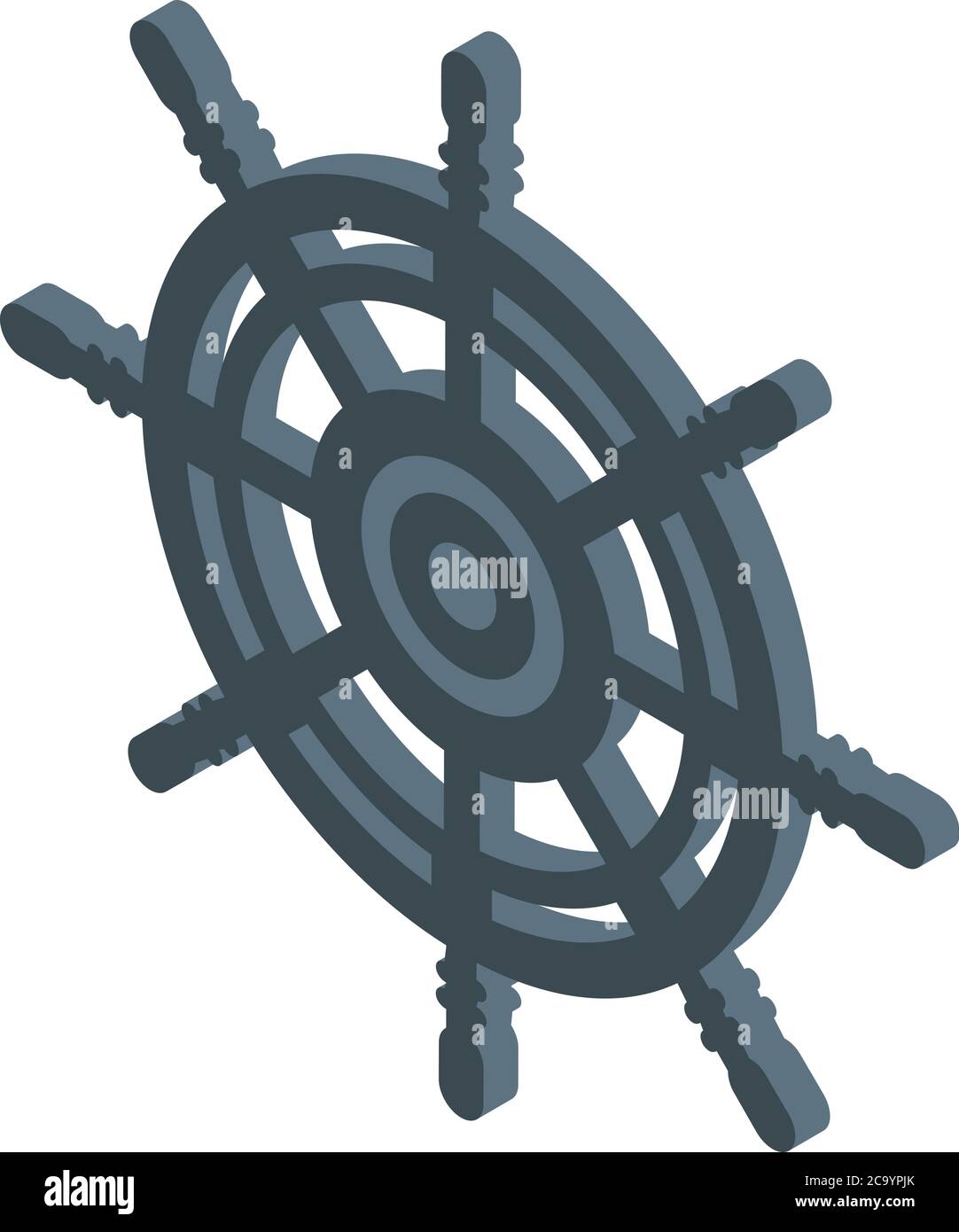 Steering ship wheel icon, isometric style Stock Vector