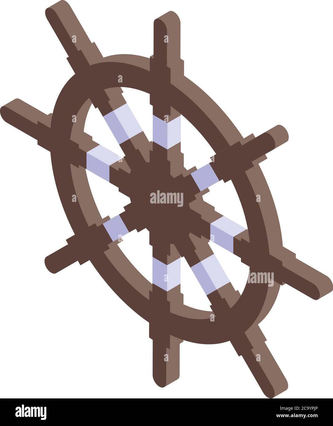 Travel ship wheel icon, isometric style Stock Vector