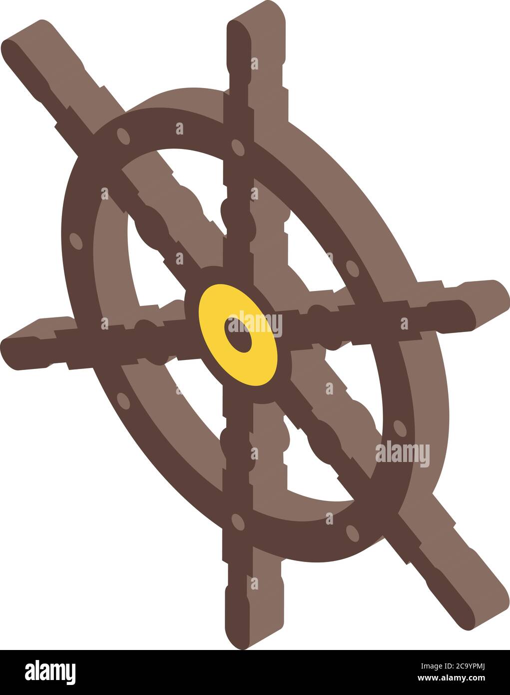 Sea ship wheel icon, isometric style Stock Vector