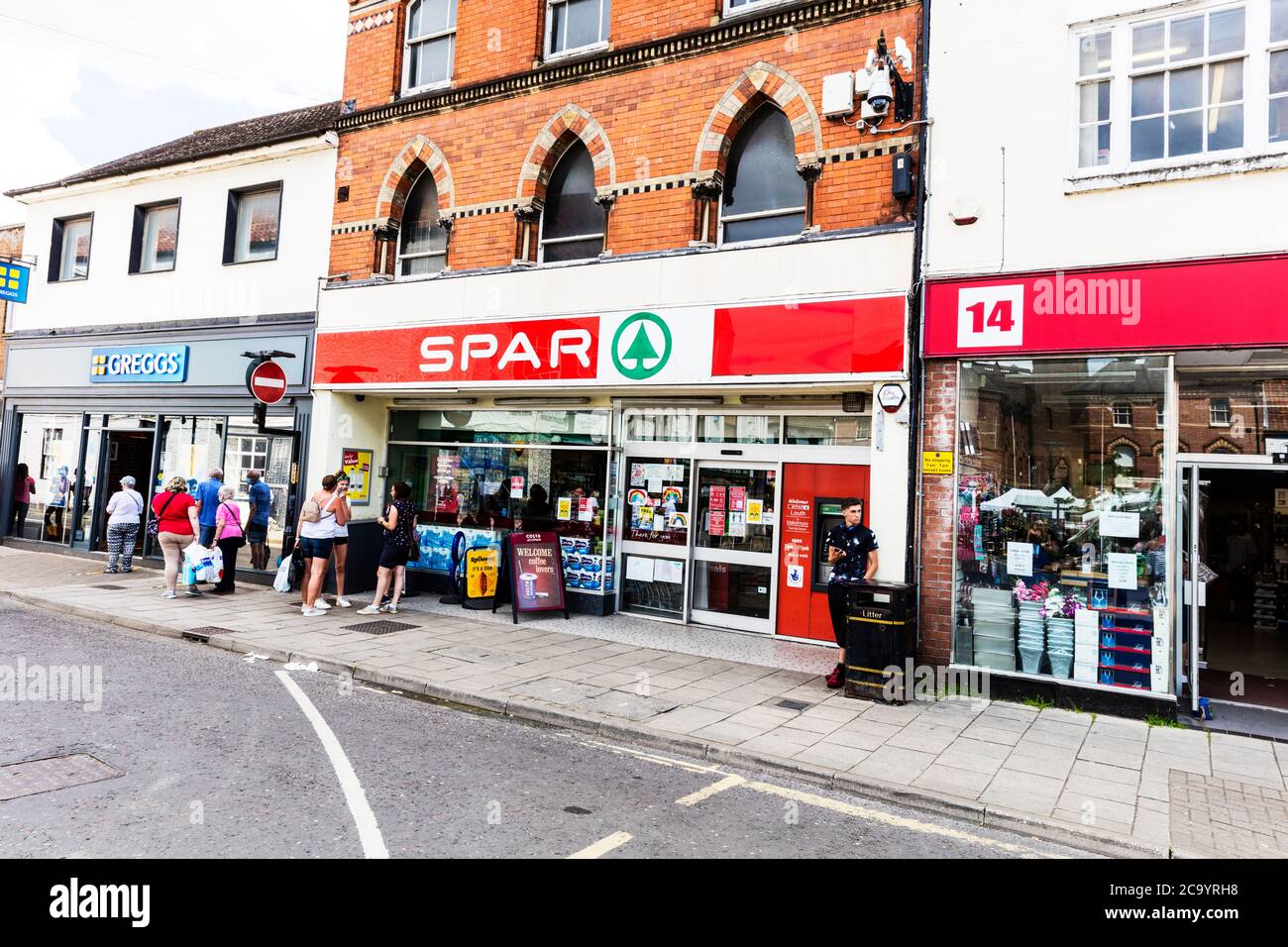Spar, spar shop, spar shop front, spar sign, spar logo, spar, spar supermarket, spar store, Louth, Lincolnshire, UK, England, shop, store, sign, logo, Stock Photo