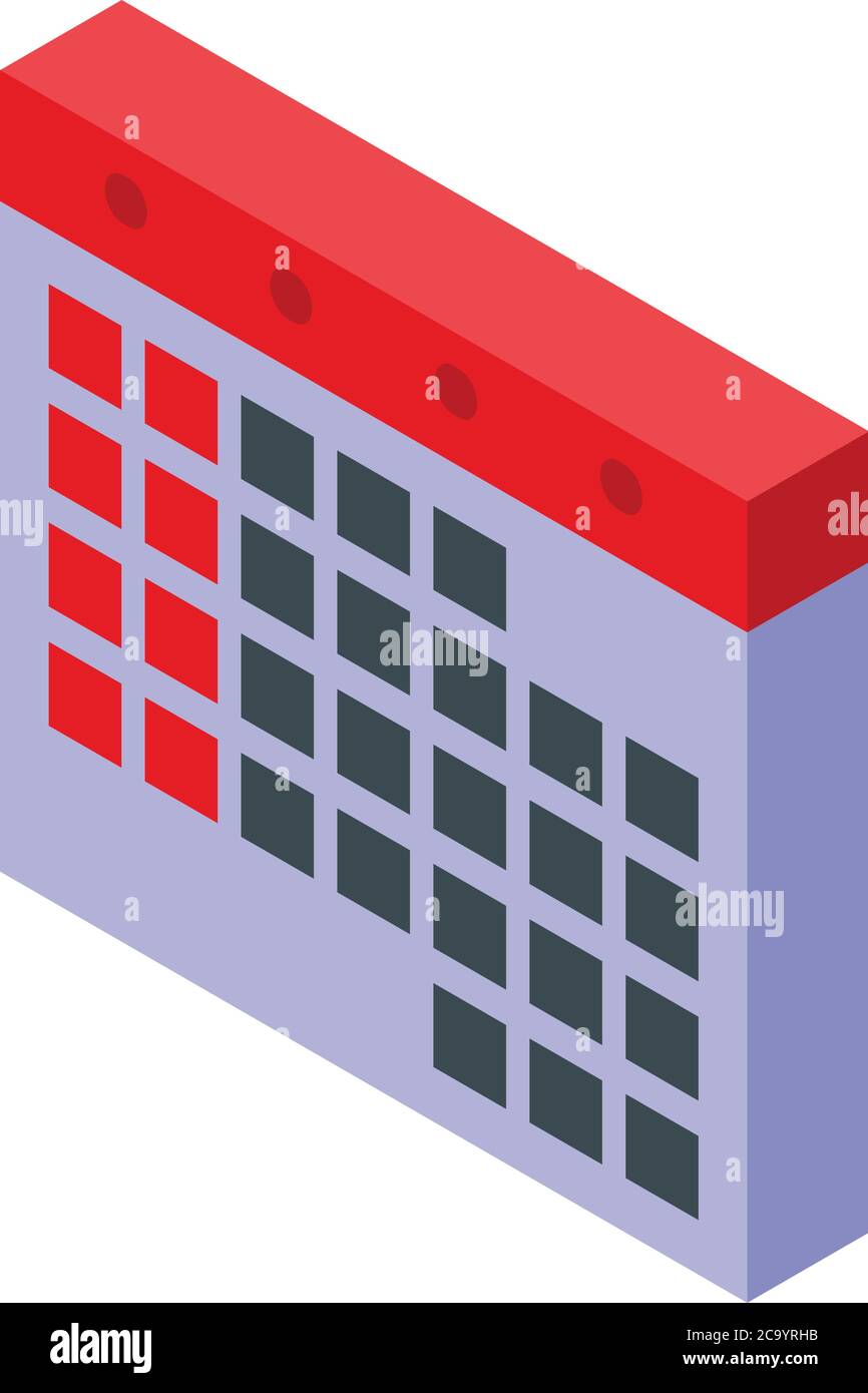 Audit calendar icon, isometric style Stock Vector
