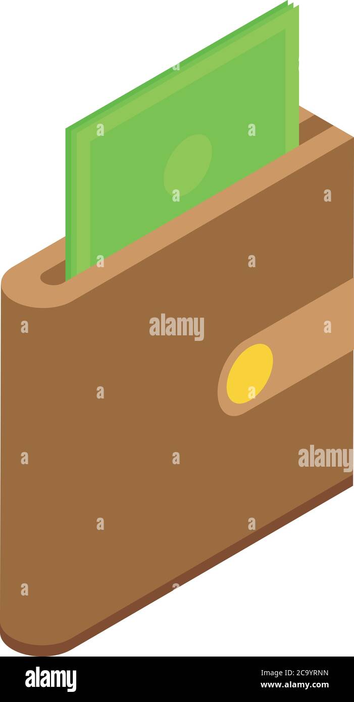 Audit money wallet icon, isometric style Stock Vector