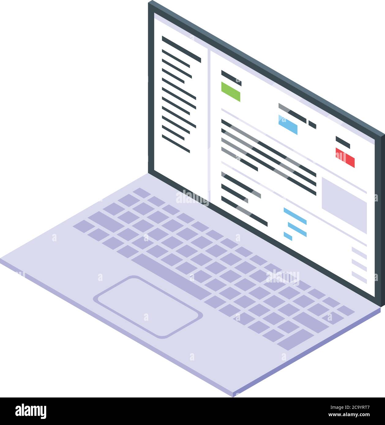Auditor laptop icon, isometric style Stock Vector