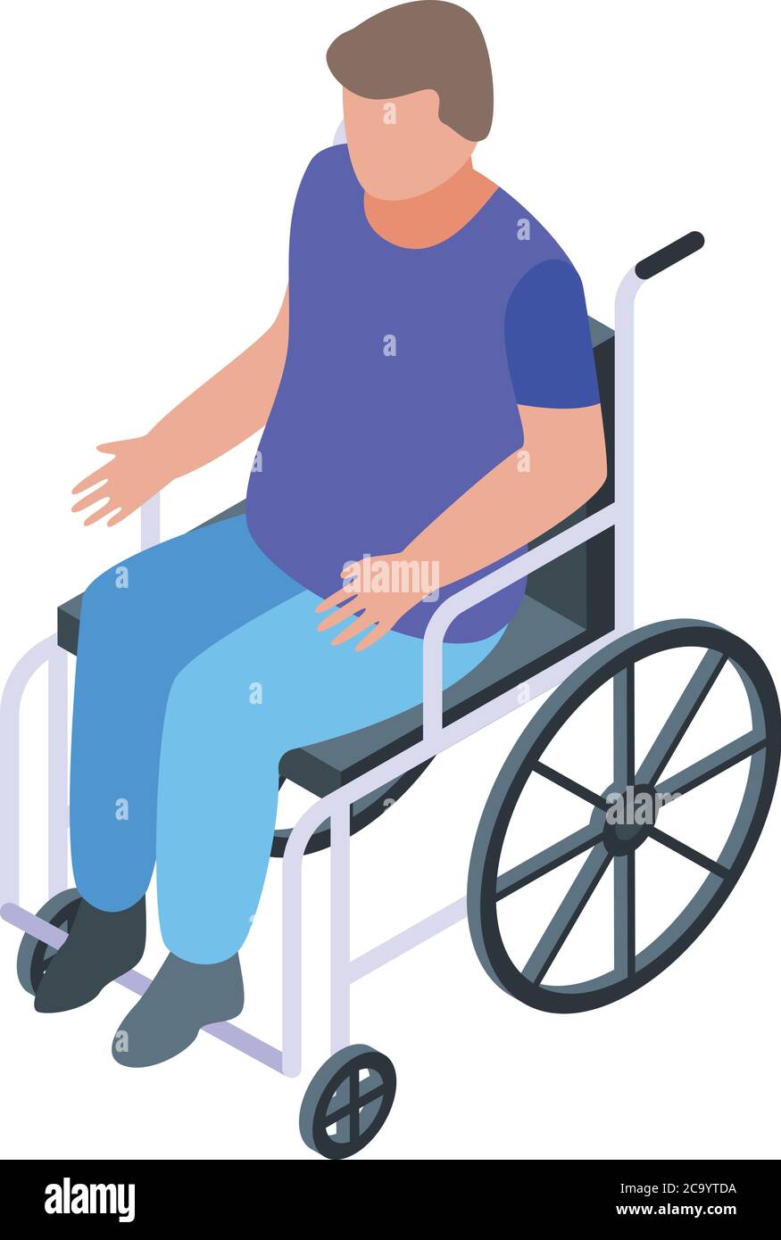 Education wheelchair boy icon, isometric style Stock Vector Image & Art ...