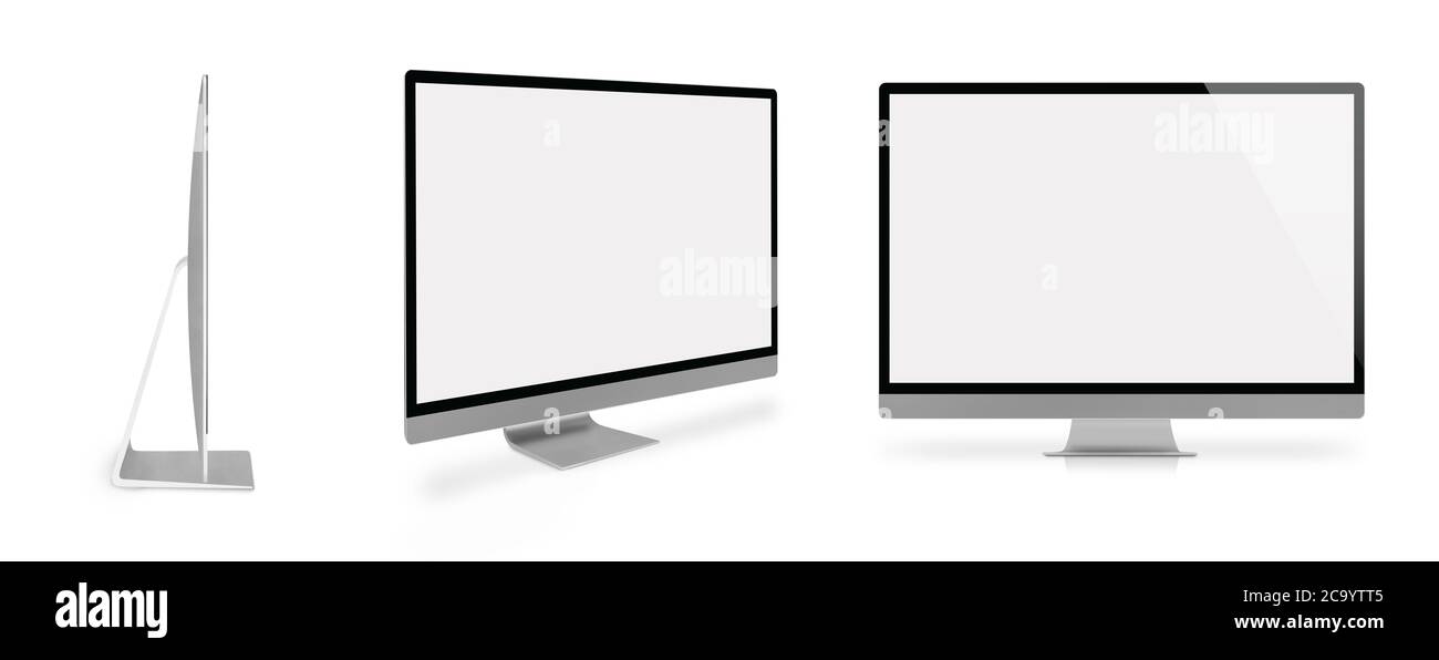 Computer monitor with blank screen Stock Photo - Alamy