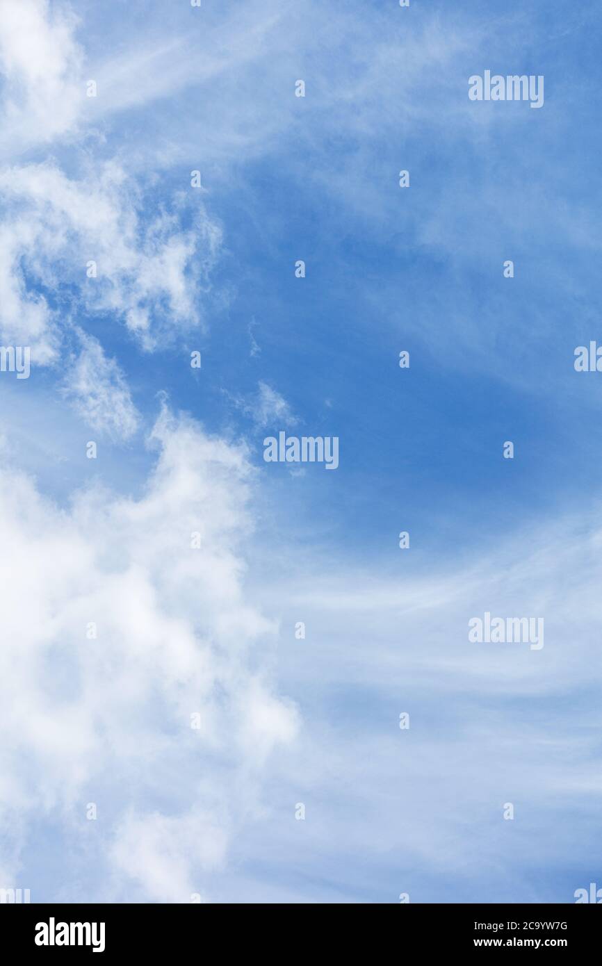 Cirrus clouds against a pale blue sky Stock Photo