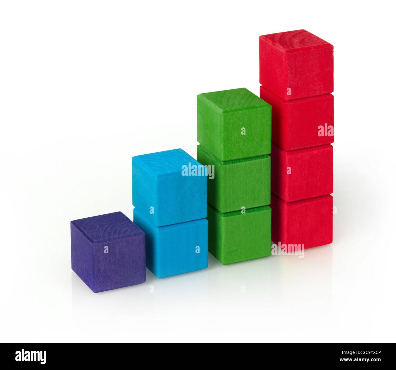 Wooden toy blocks on white background Stock Photo