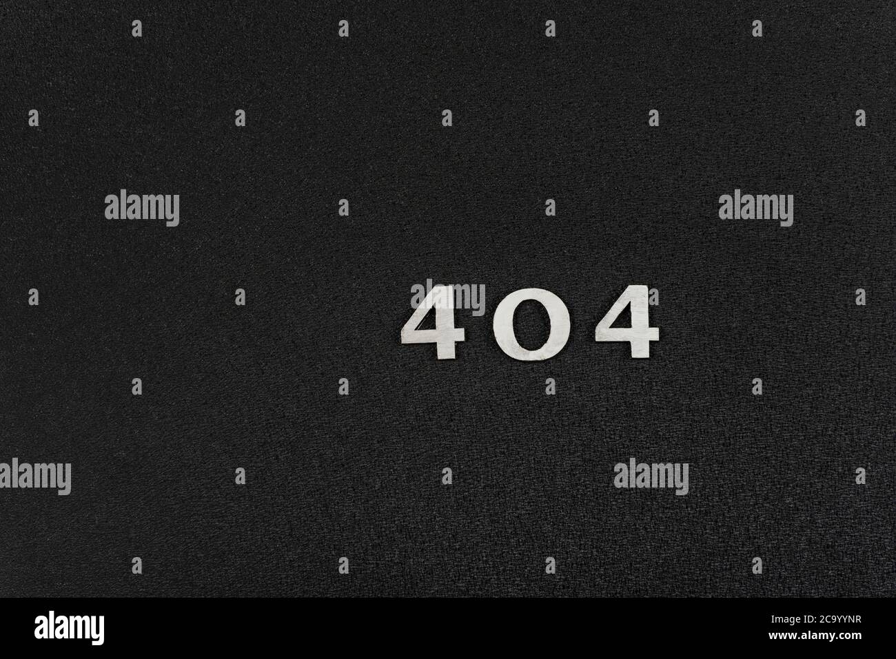 404 white numbers on black background. Top view. Error concept. Stock Photo