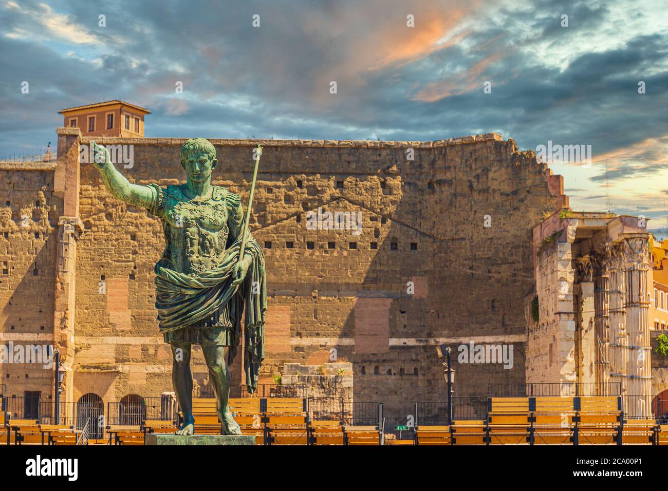 Bronze statue of Augustus, Rome - Italy Stock Photo