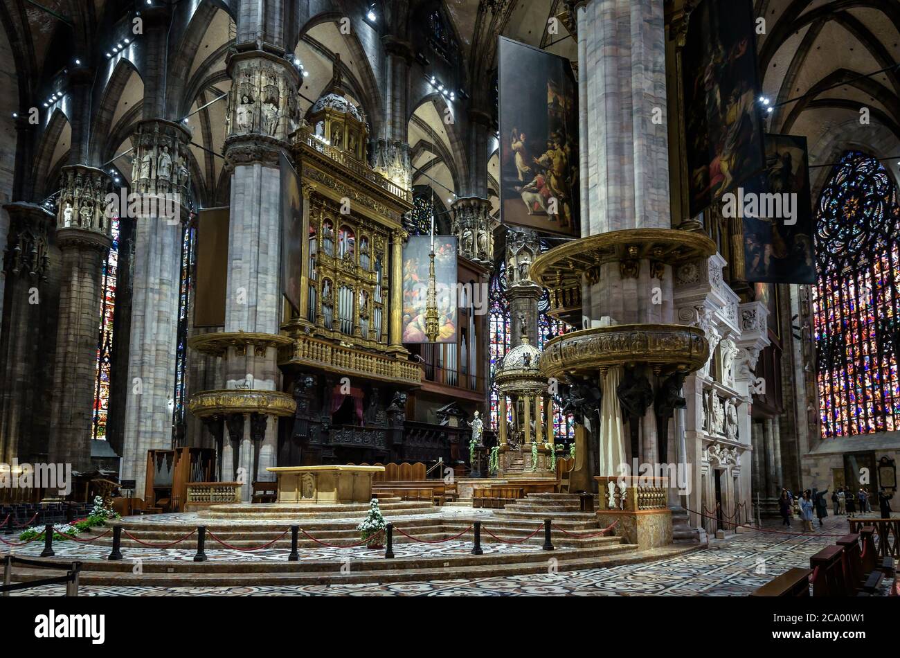 Interior Of Milan Cathedral High Resolution Stock Photography And Images Alamy https www alamy com milan italy may 16 2017 interior of old milan cathedral or duomo di milano it is famous catholic church top landmark of milan inside the dark image367564989 html