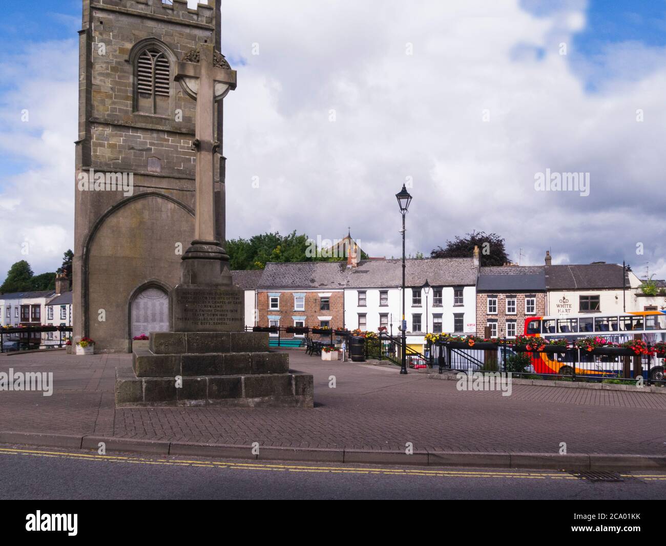 War Memorial  Clock tower in Market Place is all that remains of former church Coleford market town centre Gloucestershire England UK Forest of Dean Stock Photo