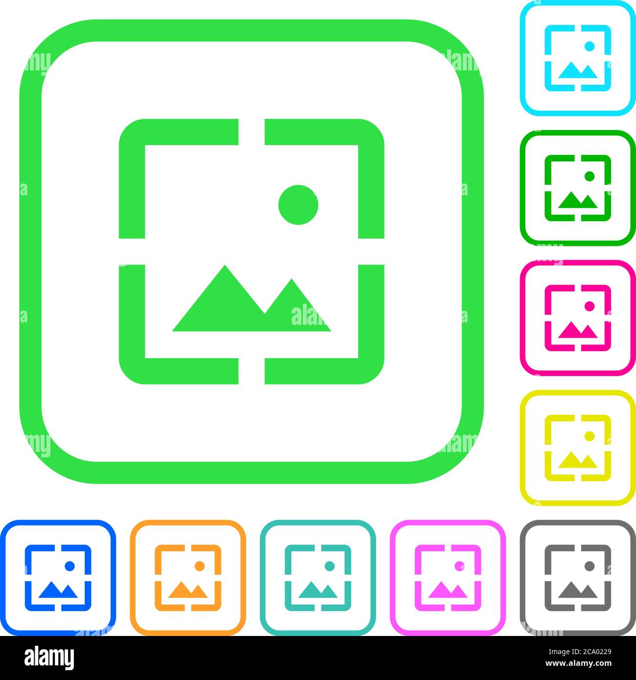 Wallpaper image vivid colored flat icons in curved borders on white ...