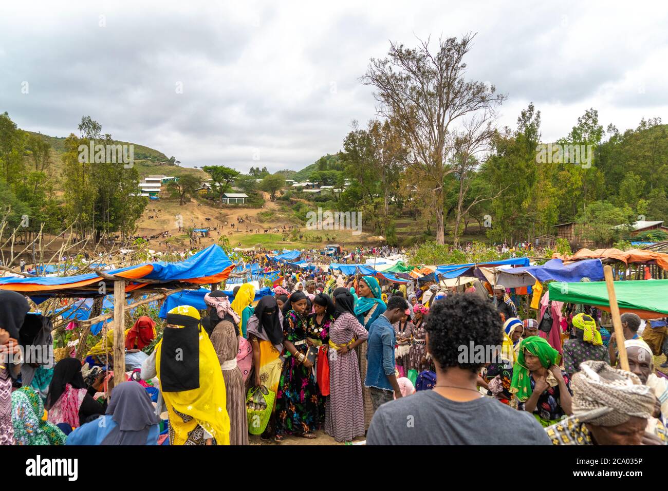 People at the local market, Wollo Province, Amhara Region, Ethiopia, Africa Stock Photo