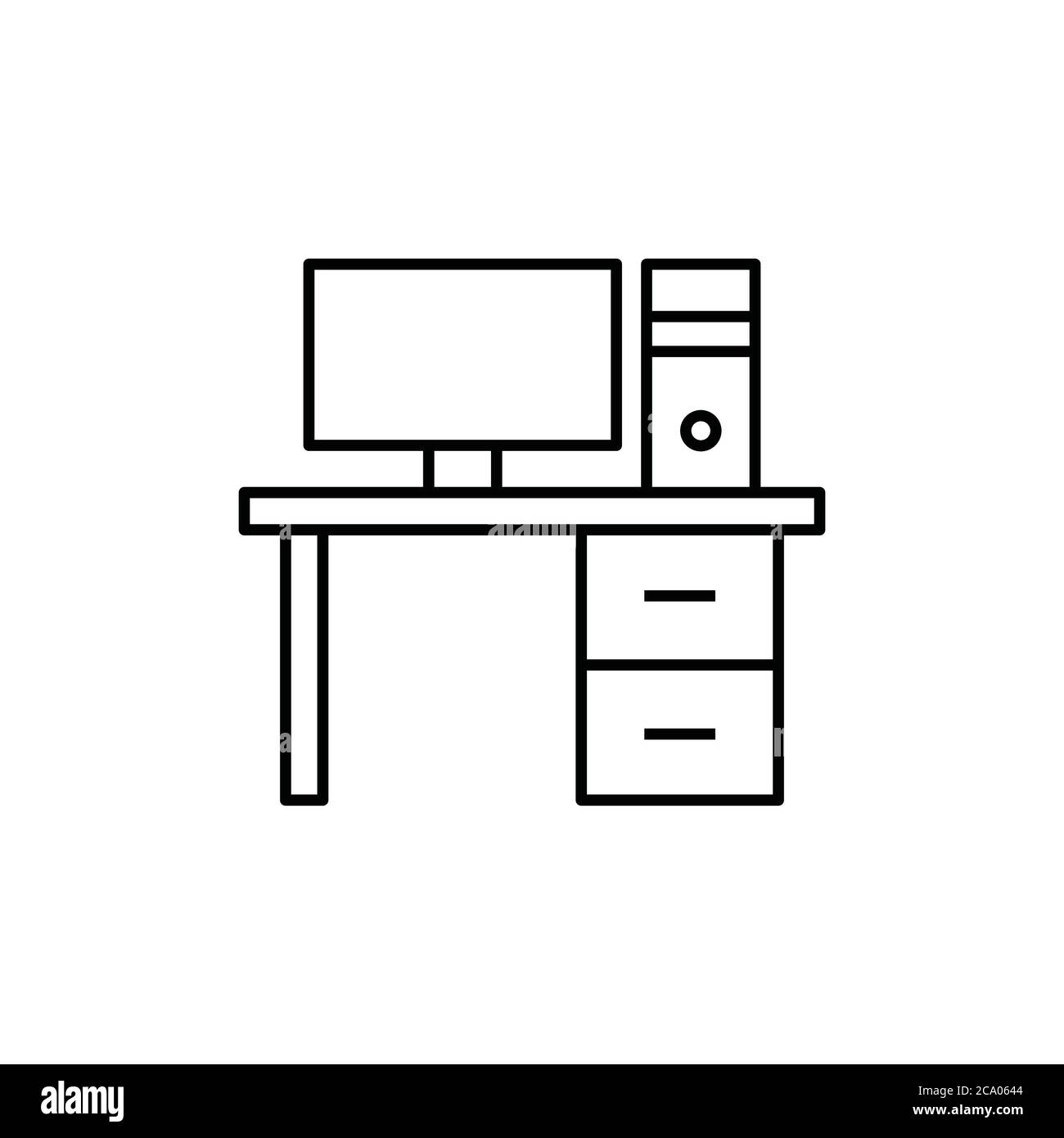 computer desk icon vector Stock Vector Image & Art - Alamy